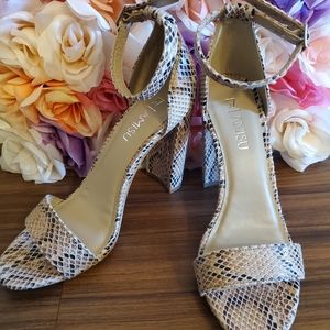 Snake Print High Heel Sandal